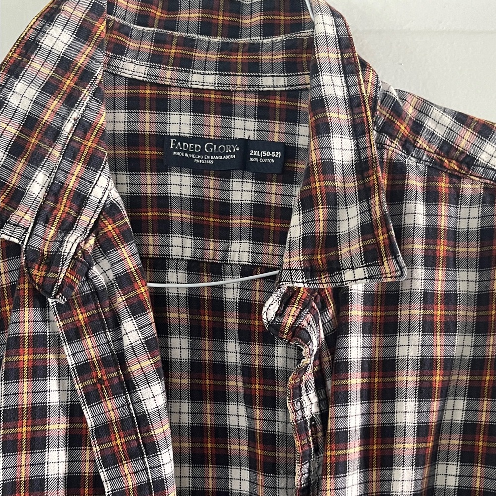 Faded Glory Men's Checkered Shirt - Red, Black, White